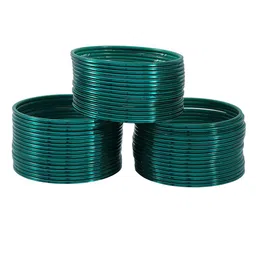 ZULKA Set of 48 Simple Plein Glossy Finished Metal Bangles-33