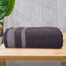 Aura Grey 1 Striped Cotton 400 GSM Bath Towel-image-30