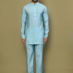 Arihant Rai Sinha Men Regular Pure Silk Kurta with Trousers-image-74