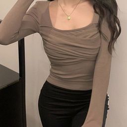 Outzidr Scoop Neck Fitted Top-image-77