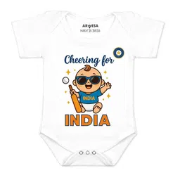 Arvesa Kids-Unisex White Cotton Rompers-picture-7