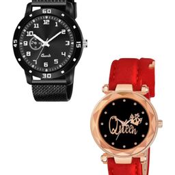 Miss Perfect Unisex Set Of 2 Dial & Textured Straps Analogue Watch LJ287-picture-41