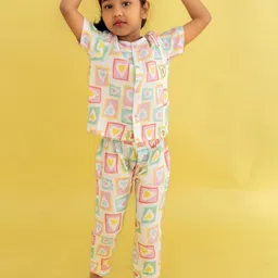 A Toddler Thing Box Of Love Kids Printed Half Sleeve Muslin T-shirt & Pyjamas Night suit-image-75