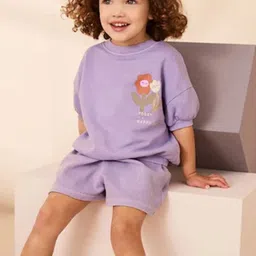 INCLUD Girls Printed Round Neck T-Shirt With Shorts-picture-34