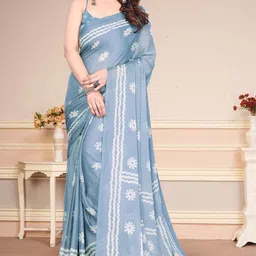 MAGNEITTA Women Batik Printed Pure Chiffon Block Print Saree-picture-0