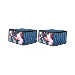 Stylista Blue & Black 2 Pieces Printed Waterproof Storage Bag Organisers With Zip-4