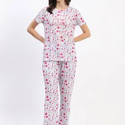MADAME M SECRET Women Floral Printed Night suit-image-85