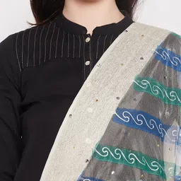 Clora Creation Embroidered Organza Dupatta With Mirror Work image 2