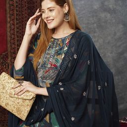 Anni Designer Ethnic Motifs Printed Sequinned Kurta with Trousers & Dupatta image 4