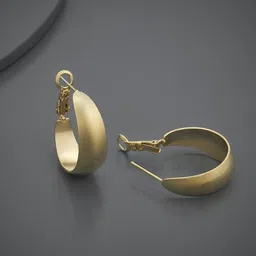 Kushal's Fashion Jewellery Gold-Plated Circular Hoop Earrings image 3
