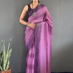 LeeliPeeri Designer Striped Leheriya Saree-image-64