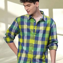 PRONK Men Relaxed Buffalo Checks Opaque Checked Casual Shirt-image-27