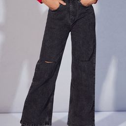 SASSAFRAS Women Straight Fit Mildly Distressed Light Fade Jeans-image-40