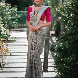 VILLE FASHION Women Woven Design Zari Kanjeevaram Saree-picture-32