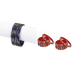 SOMIL Set of 20 Blue Alloy Artificial Stones & Beads Bangles-image-37