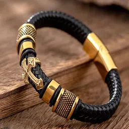 PIXFLIK Men Leather Wraparound Bracelet-picture-13