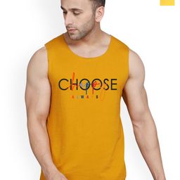 SLOWLORIS Pack of 2 Printed Combed Cotton Vest VSL26 CMB(CHS MUSTARD)(OVRTNK YELLOW)-image-97