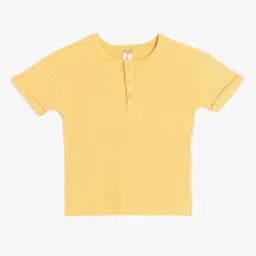 Koton Boys Solid Henley Neck Cotton T-shirt-14