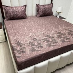 Pure Decor Royal Majestic Brown Printed Pure Cotton 380 TC King Bedsheet Set 2.74 x 2.74 m-image-38