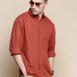 INVICTUS Men Sport Spread Collar Solid Cotton Slim Fit Casual Shirt-image-86