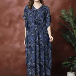 Boston Club Printed Maxi Kaftan Nightdress-image-22