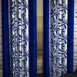 BELLA TRUE Blue & White 2 Pieces Floral Printed Door Curtains-image-90