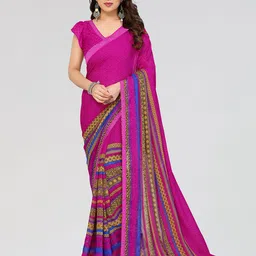 Moda Rapido Striped Poly Georgette Saree-image-16