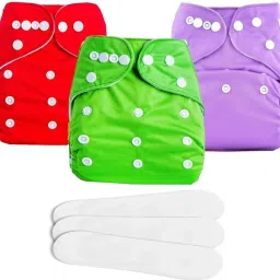 Washable Baby Cloth Diaper Reusable, Adjustable Size, Waterproof, Pocket Nappie with Inserts (3 Diaper and 3 Insert Pad)-picture-22
