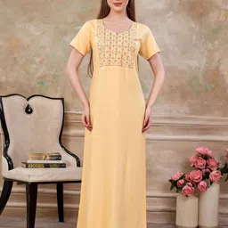 Sand Dune Women Embroidered Maxi Nightdress-picture-37