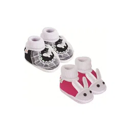 NESKA MODA 3 To 12 Months Infants Pack of 2 Pair Cute Soft Cotton Pre-Walker Booties-10