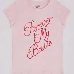 Pantaloons Junior Girls Typography Printed Round Neck Pure Cotton T-shirt-picture-27