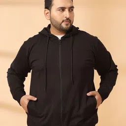 plusS Men Hooded Front-Open Sweatshirt-picture-18