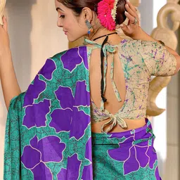 Panzora Abstract Printed Block Print Saree image 4
