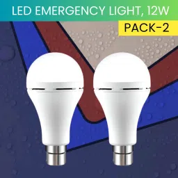 12W Rechargeable Inverter LED Bulb with Upto 4H.Power Cut Lighting Pack of_2E342 4 hrs Bulb Emergency Light-image-18