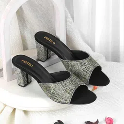 Metro Women Printed Block Sandals-27