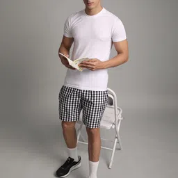 BStories Men Checked Lounge Shorts-image-85