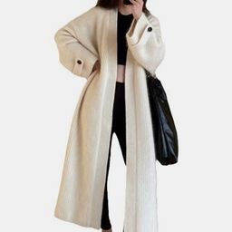 DressBerry Women White Open Front Sweater-picture-34