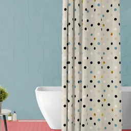 ArtzFolio Beige & Black Printed Waterproof Shower Curtain-image-20