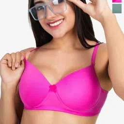 LADYLAND Women Pack Of 2 Solid Lightly Padded Full Coverage Bra-image-32
