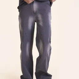 SIX5SIX Unisex Regular Fit Mid-Rise Heavy Fade Jeans-image-87