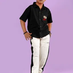 WEARDUDS Kids Power Printed Pure Cotton Shirt With Trouser-image-9