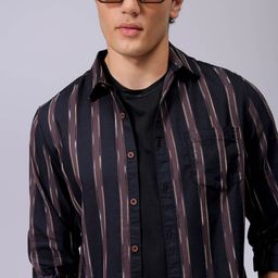 The Indian Garage Co Men Slim Fit Multi Stripes Opaque Striped Casual Shirt-image-119