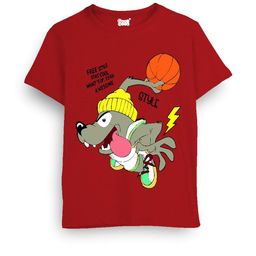 Cooldesi Kids-Unisex Red Cotton Tshirts-image-82
