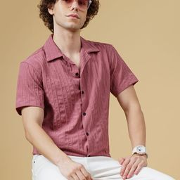 THE BEETEL HOUSE Men Club Fit Textured Cuban Collar Casual Shirt-picture-46