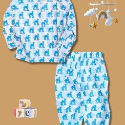 Safeera Kids Quirky Printed Mandarin Collar Pure Cotton Straight Kurta With Trousers-image-23