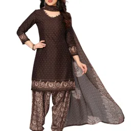 Sidhidata Printed Silk Crepe Unstitched Dress Material-image-89