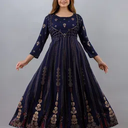 Jaipurite Ethnic Motifs Printed Maxi Ethnic Dress-image-74