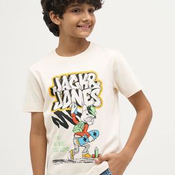 Jack & Jones Junior Boys Typography Printed Round Neck Pure Cotton T-shirt-picture-27