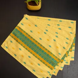 Indisca Designs 6-Pcs Yellow & Green Printed Table Placemats-12