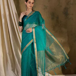 Maroosh Embellished Sequinned Organza Fusion Saree-49